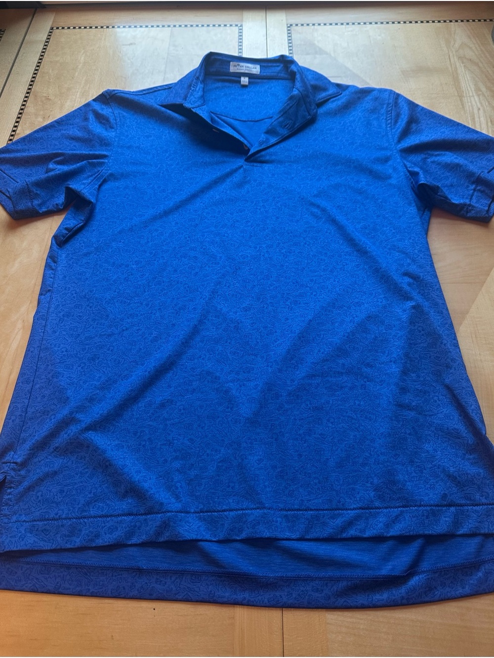 Peter Millar Summer Comfort Golf Polo Men’s S Blue Liberty Bell 1997 Print